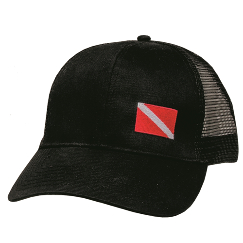 Hat, Black w/Dive Flag